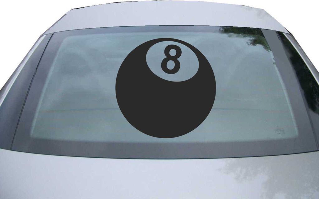Indigos UG - Aufkleber Heckscheibe & Motorklappe DE2324 - schwarz - 600x600 mm - 8 Ball - Auto Scheiben Fenster Heckklappe Tuning Racing JDM - Die cut