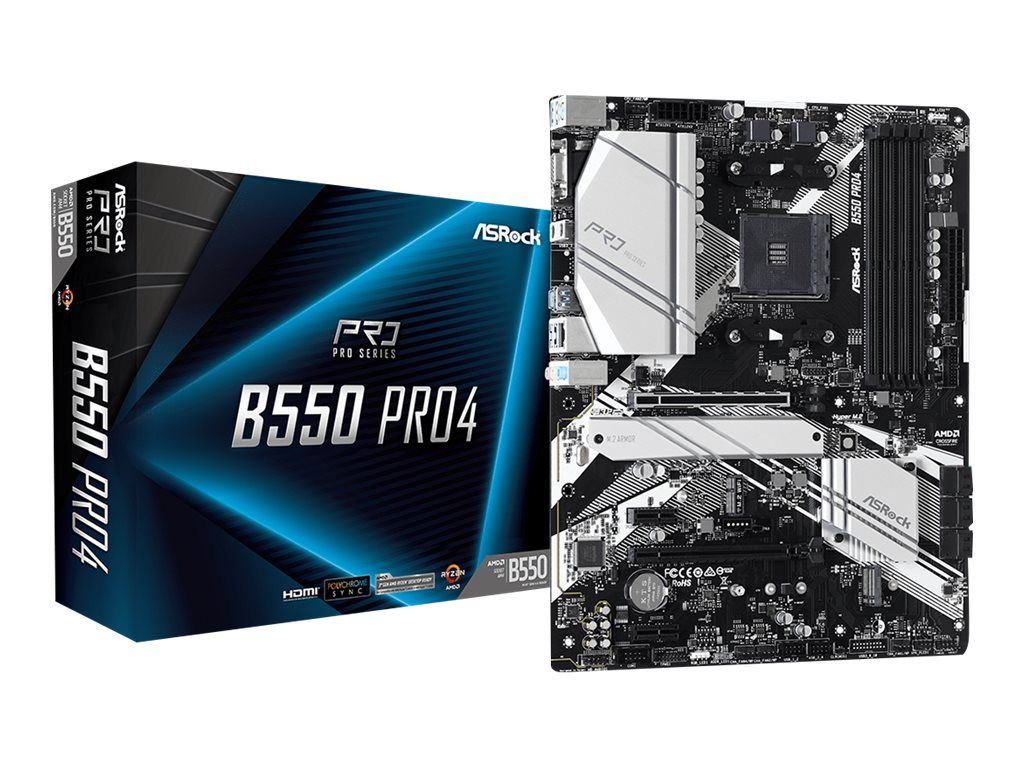 Asrock B550 Pro4, AMD, Socket AM4, AMD Ryzen 3000 Series, Zdjęcie produktu 