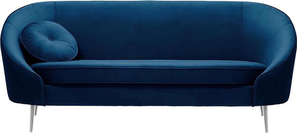 Dreisitzer-Sofa Kooper-Velluto 11-Standard piping-chrome metal