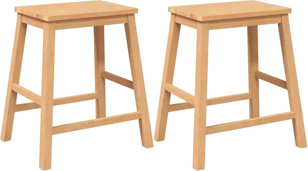 Barstühle 2 Stk. Massivholz Gummibaum