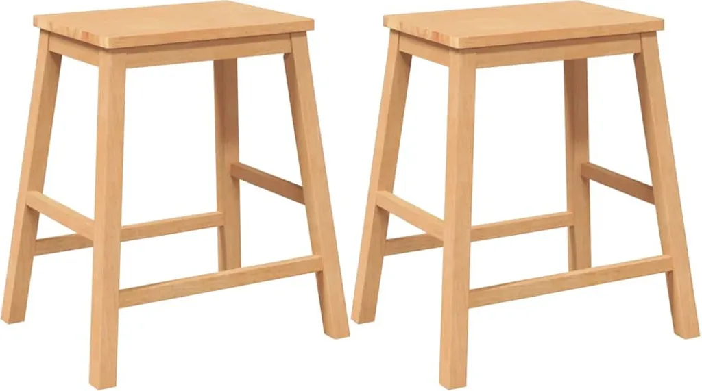 SYFAX™ Set 2 Sedie da Bar Legno Massello Hevea | Design Robusto
