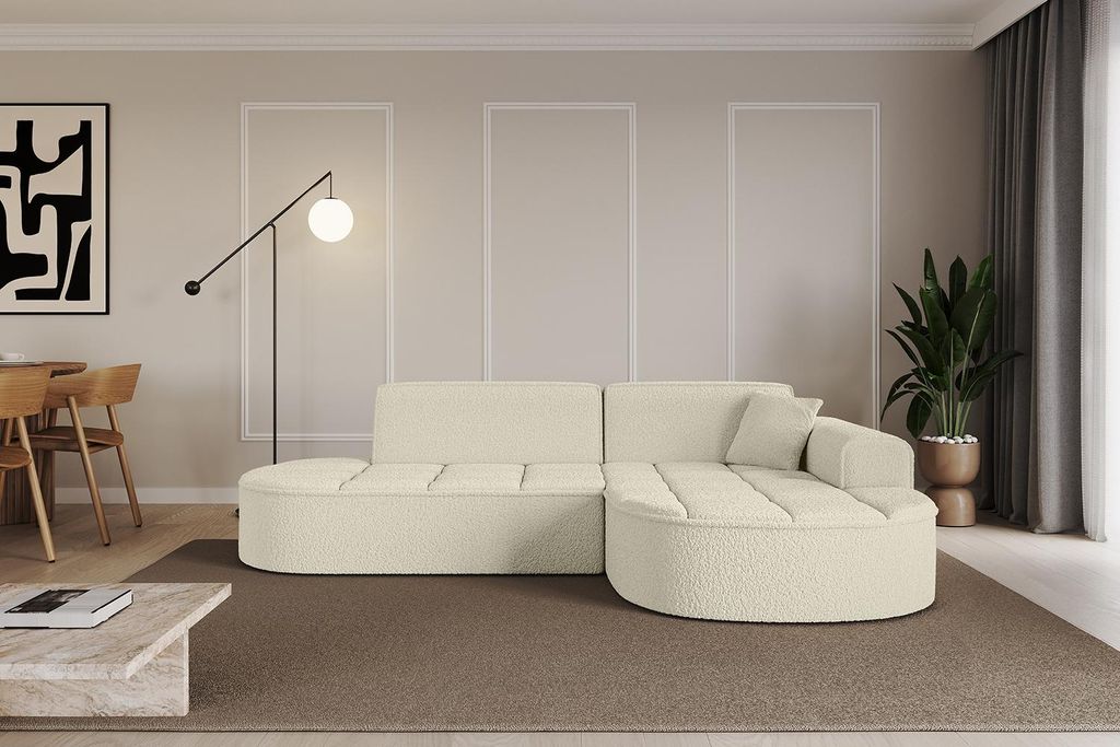 ALTDECOR Ecksofa in L- Form TARO-L1 - 243x171x79,5 cm Beige - Corner Sofa Bett Eckcouch Couch Wohnlandschaft Cauchsofa