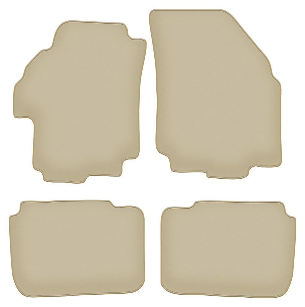 Velours-Fußmatten PREMIUM beige passend für Suzuki Liana (2001-2004, Schrägheck, Limousine, Kombi) – mit Befestigungen – passgenau