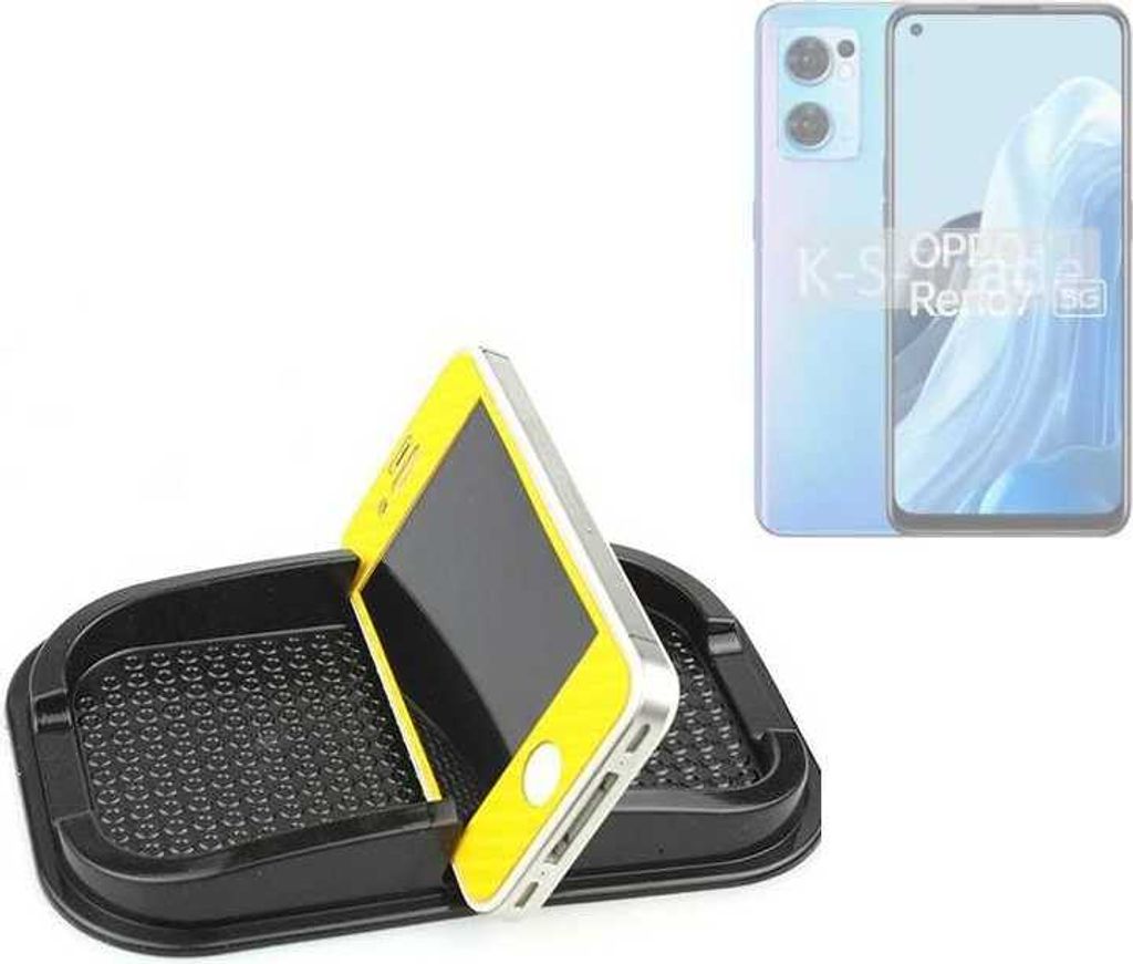 K-S-Trade Auto Anti Rutsch Matte Smartphone-Halter kompatibel mit Oppo Reno7 5G Haft Pad Armaturenbrett Handy-Halterung Silikon