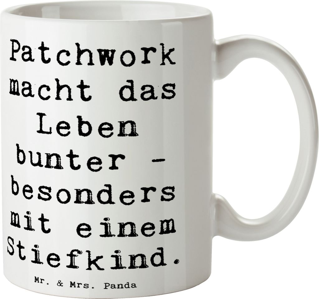 Mr. & Mrs. Panda Tasse Spruch Buntes Stiefkind - Weiß - Geschenk, Verwandte, Teetasse, schöne, Familienliebe, Kaffeebecher, Familienmitglieder, F...