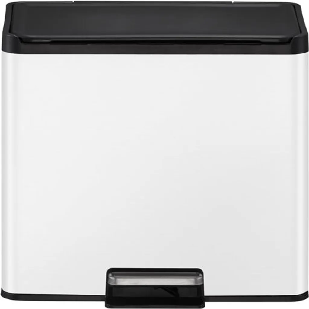 EKO Essential 2 Recycler Treteimer 20+9L Blanc en Acier et Polypropylène