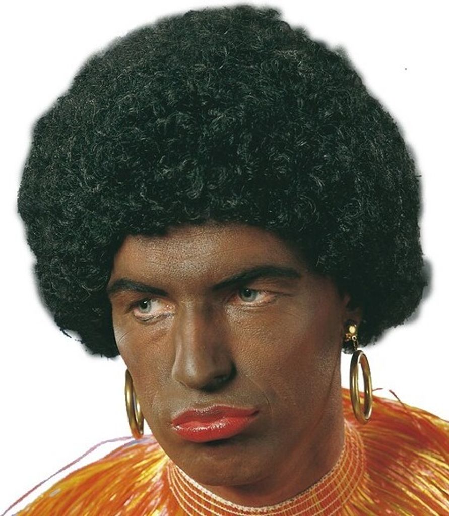 Schwarze Locken Perücke Produktbild 