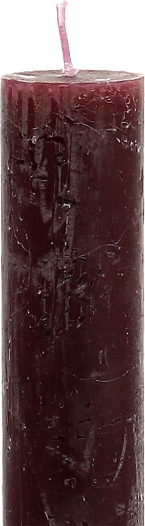Stabkerzen durchgefärbt Burgund 34mm x 240mm, 4er-Set, Dekokerzen, lange Brenndauer, 4 Stück