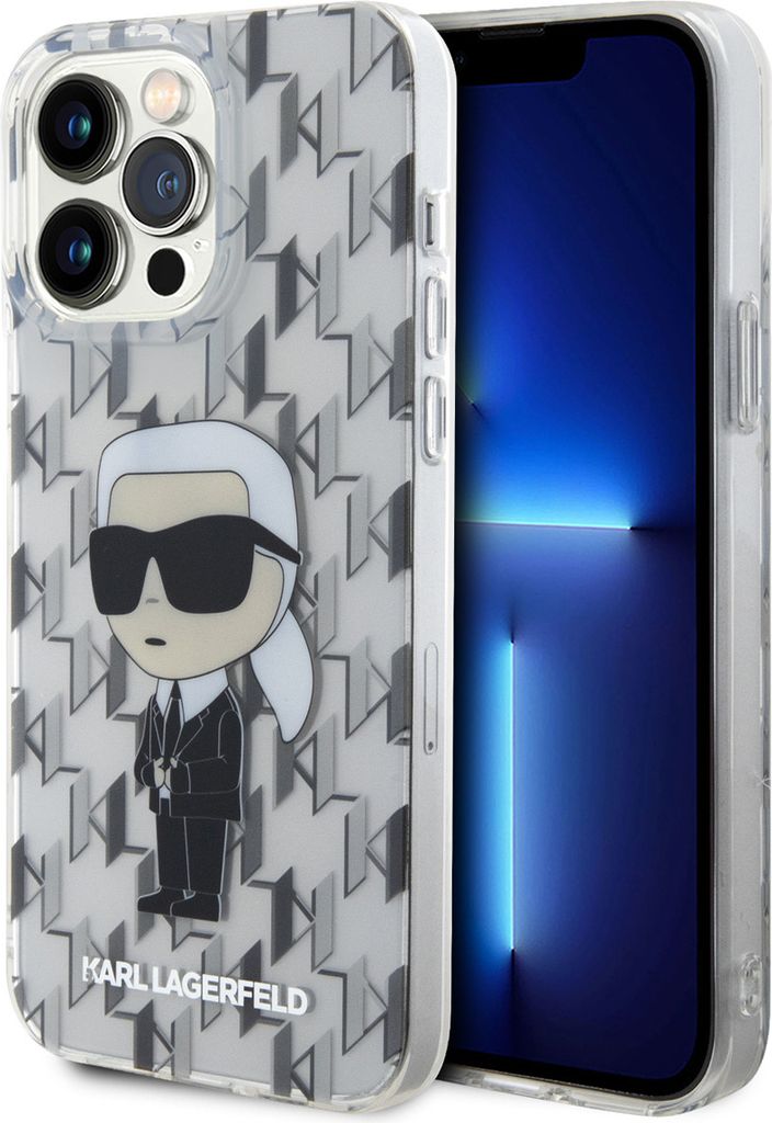 Karl Lagerfeld iPhone 15 Pro Max TPU Hardcase - Ikonik Monogram - Transparent