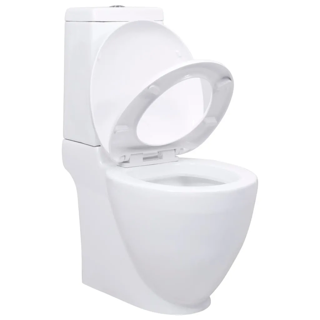 WC à Poser en Céramique Blanche avec Sortie Verticale Modèle S-Trap