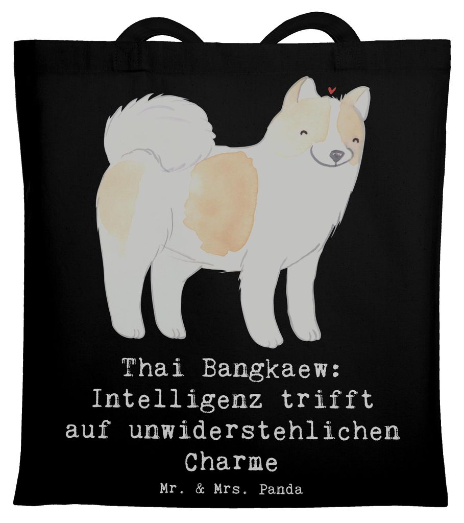 Mr. & Mrs. Panda Schultasche Thai Bangkaew Charme - Schwarz - Geschenk, besondere Ausstrahlung, Hundeliebhaber, Tote Bag, Hunderassen Pflege, Einka...