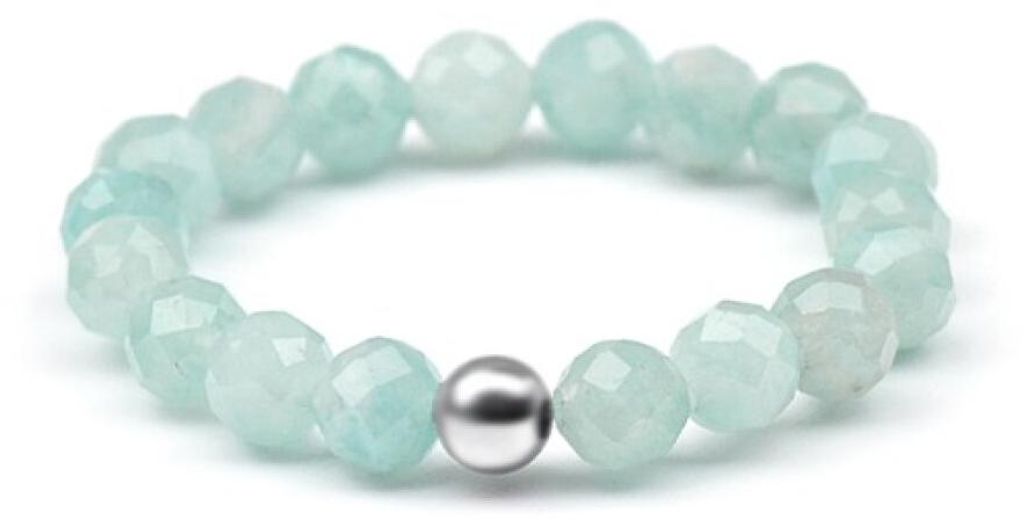 Mineralring mit Amazonit POL-R08 - Kreis: 53 mm