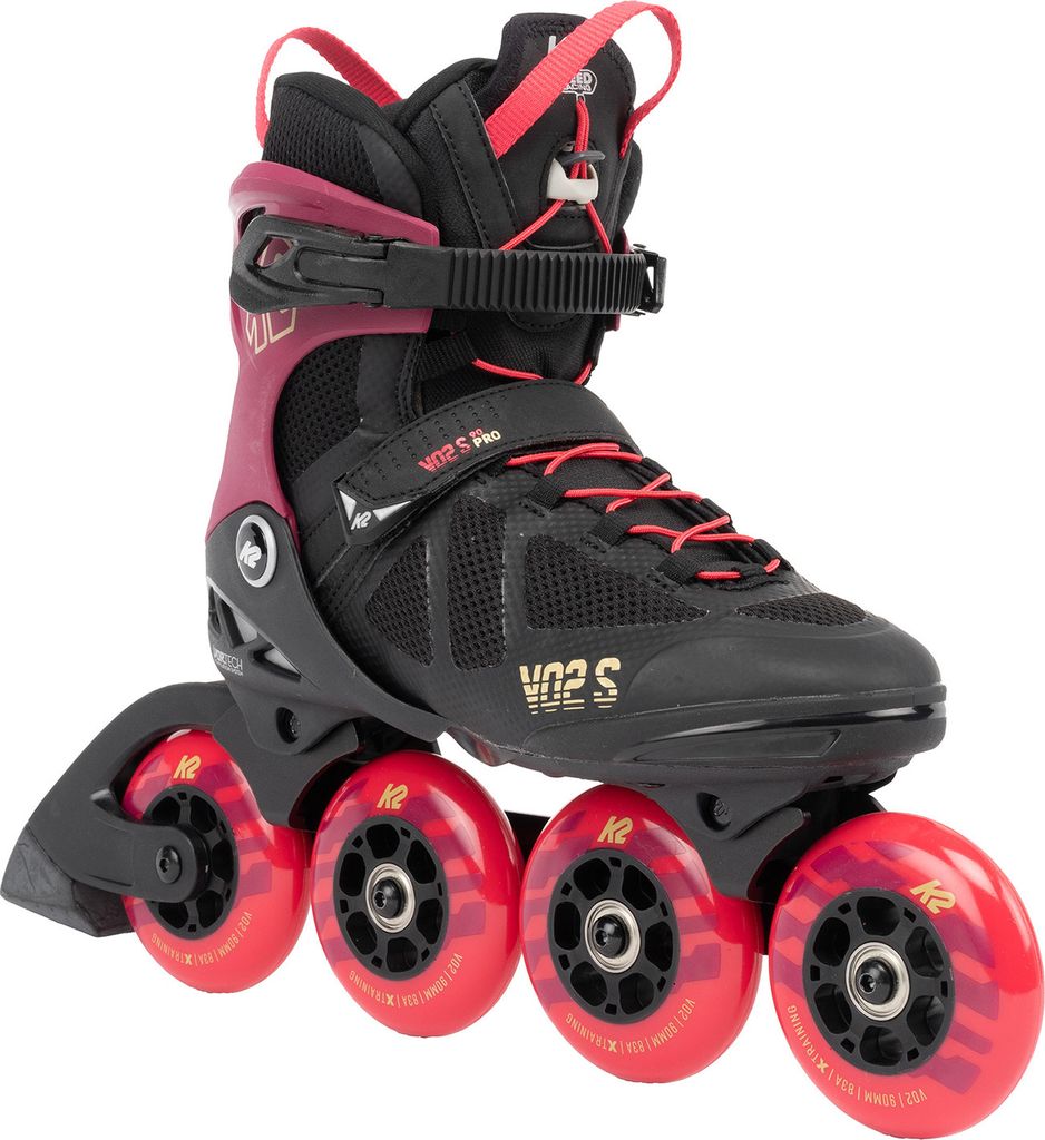 K2 Skates VO2 S 90 SHORT CUFF Inline Skates Damen burgund - pink Größe EU: 41.5