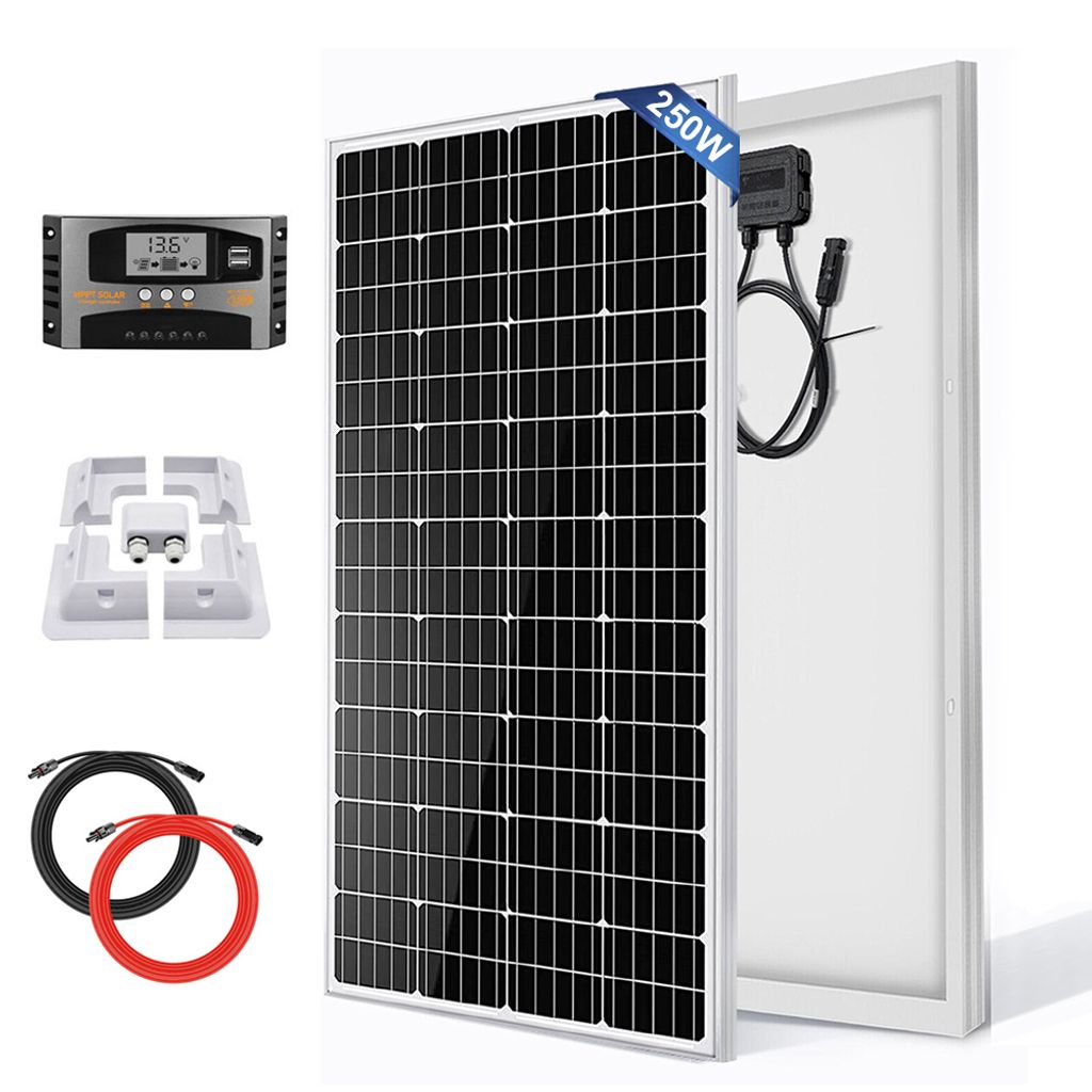 250W Wohnmobil Set Solarpanel Solarmodul w/ Montage PV Halterung MPPT Laderegler
