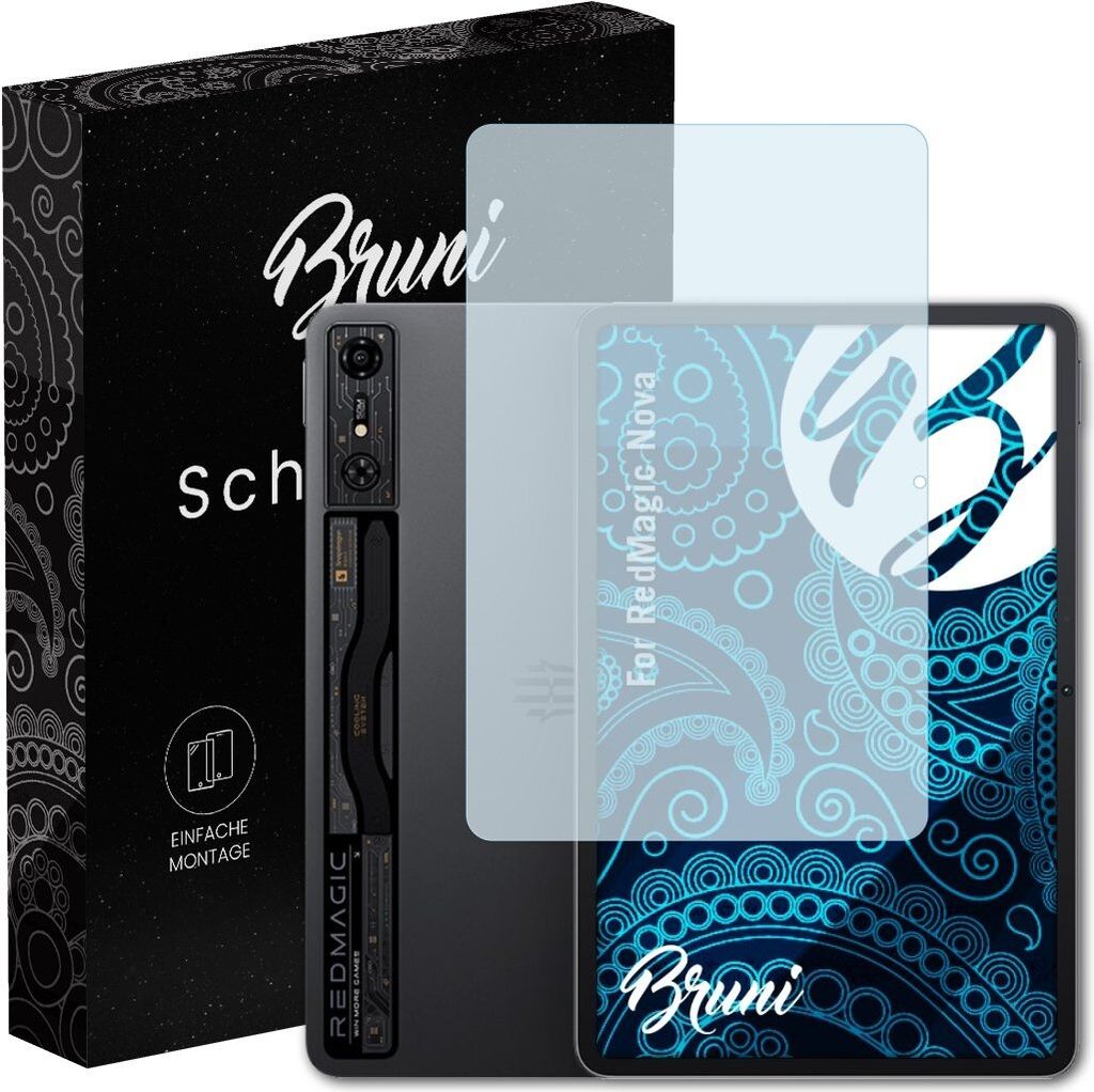 Bruni Basics-Clear 2x Schutzfolie kompatibel mit RedMagic Nova Folie