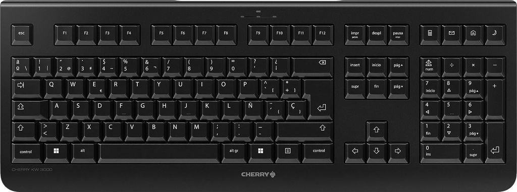 CHERRY KW 3000 Kabellose Tastatur mit Nummernblock und flachem Design