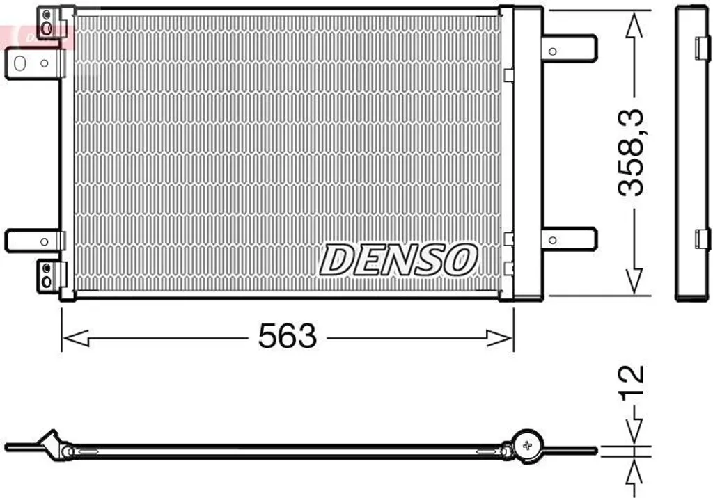 Radiateur de clim DCN21032 DENSO pour Peugeot 308 II et Expert Van V