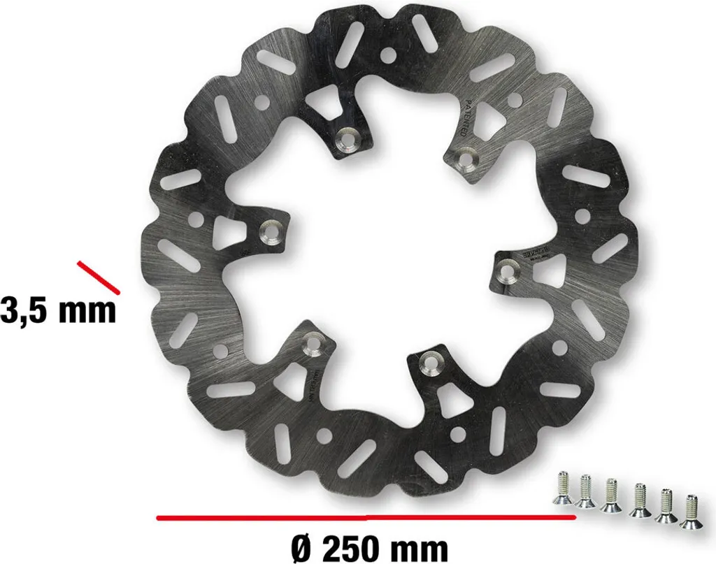 Disque de frein 250mm Malossi Whoop contre les voilages sur fourche F32S