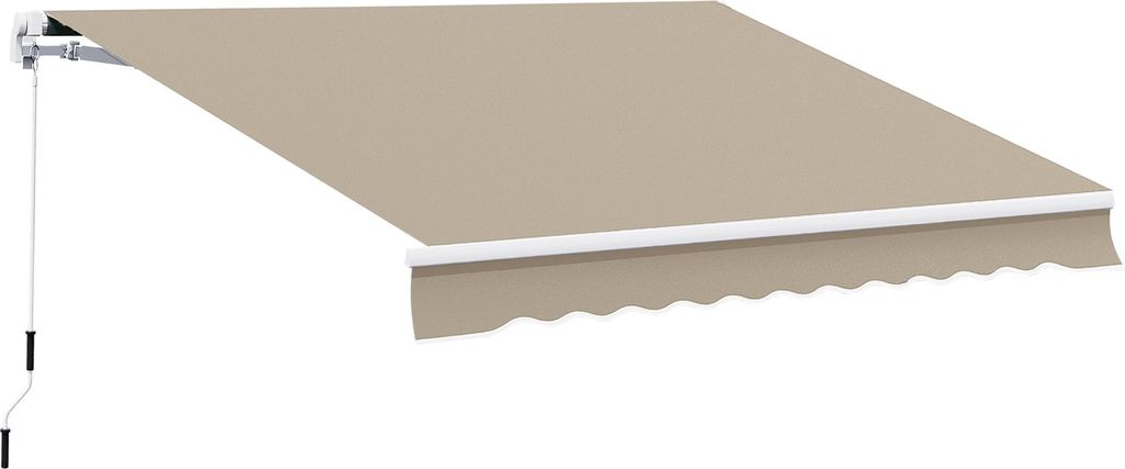 Fortuna Lai Alu-Gelenkarmmarkise 3,95m Sonnenschutz Beige für Balkon & Terrasse