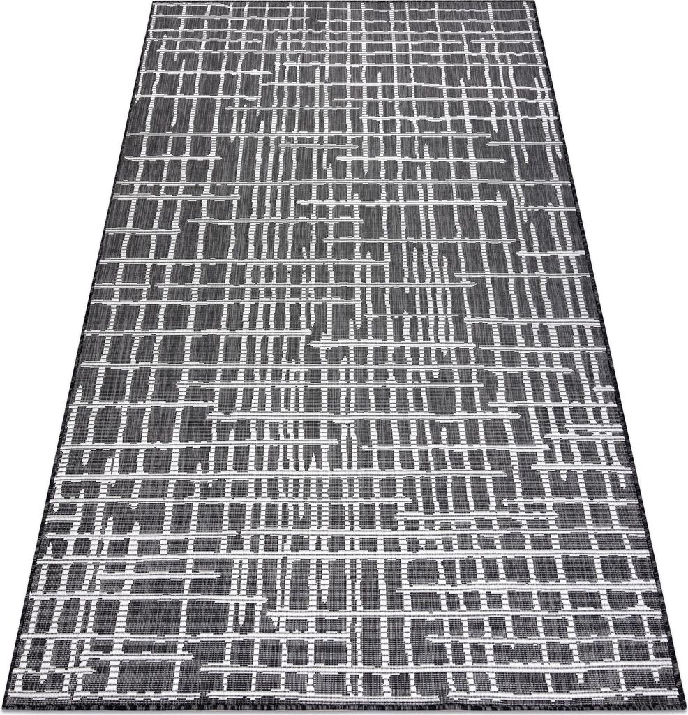 Teppich SISAL SION Gitter, Linien 22144 flach gewebt schwarz / ecru Schwarz 200x290 cm