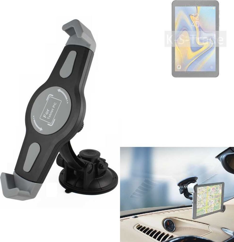 K-S-Trade Scheiben-Halterung für Tablets kompatibel mit Samsung Galaxy Tab A 8.0 2018 LTE KFZ Tablet Saugnapf Auto Halterung Windschutzscheibe Holder