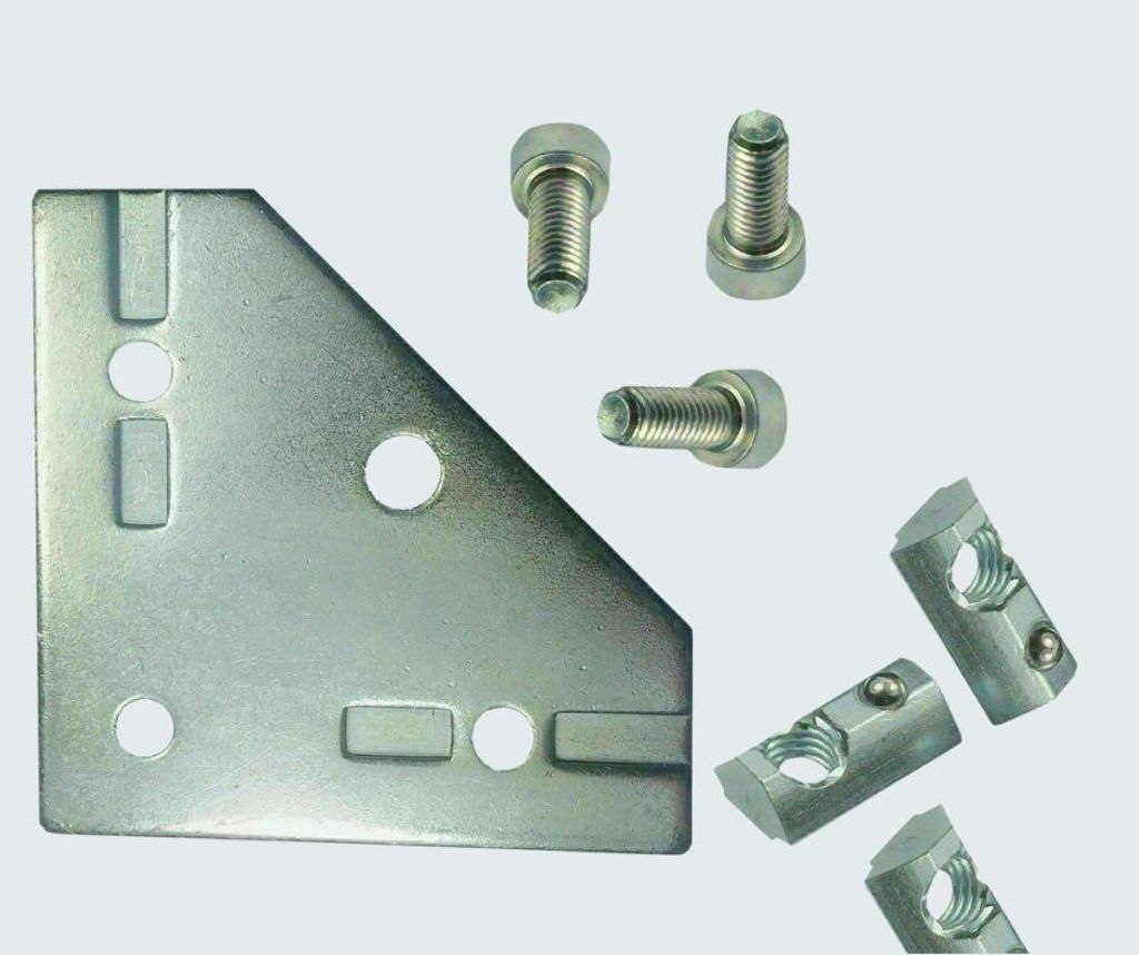 Kontenblech Verbinderplatte Metall für 45er Nut 10 Profile- Inkl. Verbindungsset