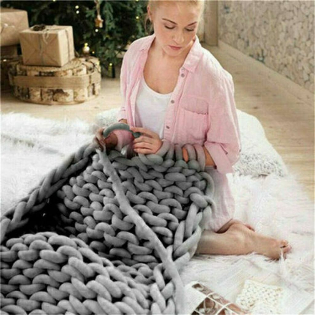 500g DIY Garn Weiche Sperrige Arm Stricken Roving Häkeln Produktbild 3