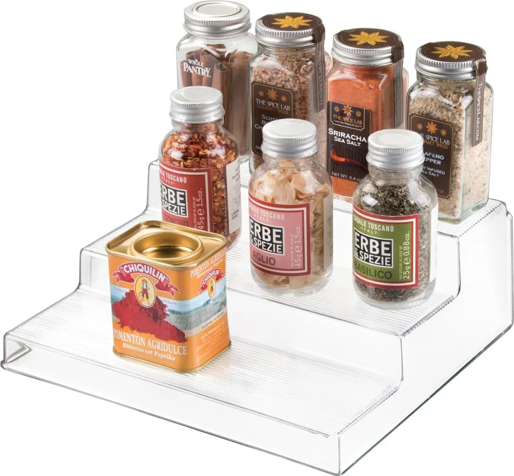 Étagère cuisine plastique durable - Rangement 3 bacs gain de place