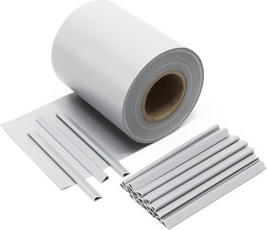 Strisce per la privacy, 35mx19cm PVC grigio 450g/m², con 20 Immagine del prodotto 