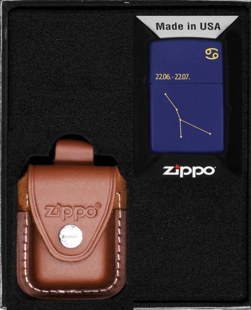 ZIPPO Feuerzeug-Set ZODIAC CANCER DESIGN RAK Geschenk No4