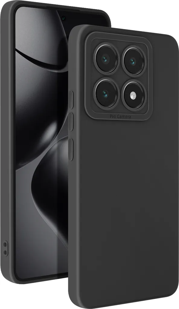 Avizar, Custodia in silicone SoftGlow per Xiaomi 14T Pro, fotocamera protetta, nero