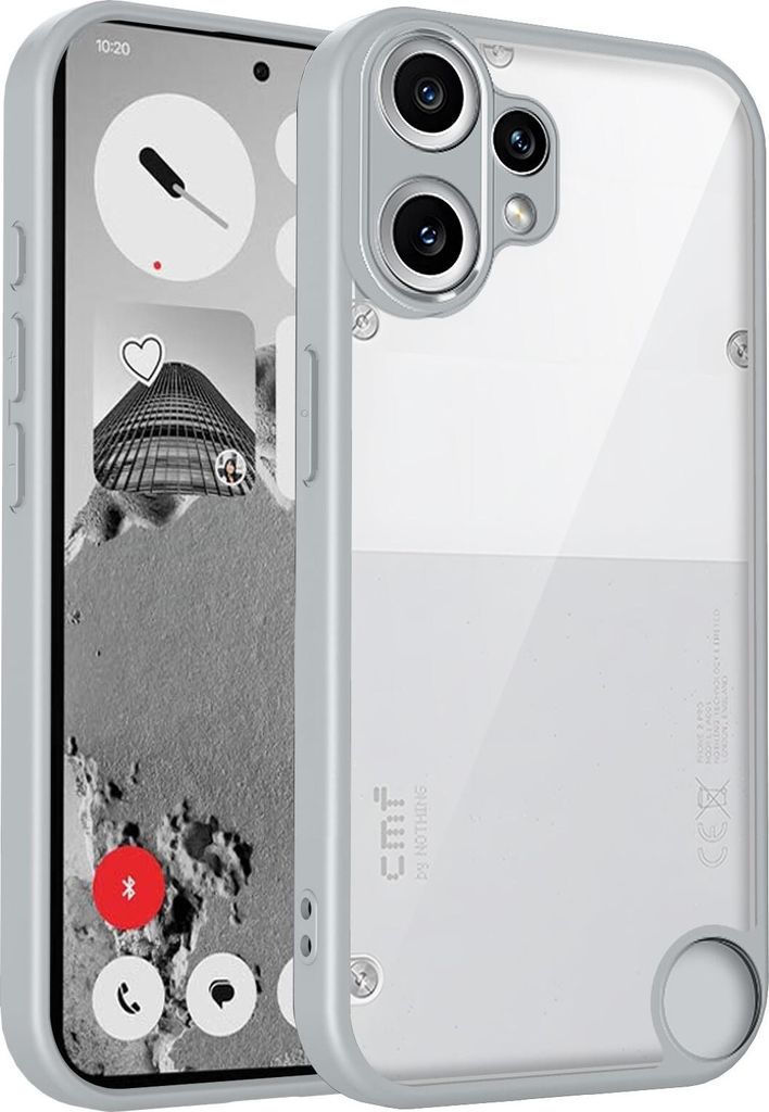 Hülle für Nothing CMF Phone 2 Pro Transparente Rückseite TPU Bumper Stoßfest Handyhülle Grau