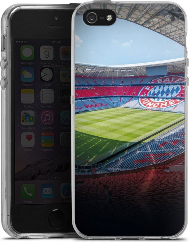 DeinDesign Handyhülle für Apple iPhone 5s Silikon Hülle Case Smartphone Schutzhülle FC Bayern München FCB Stadion