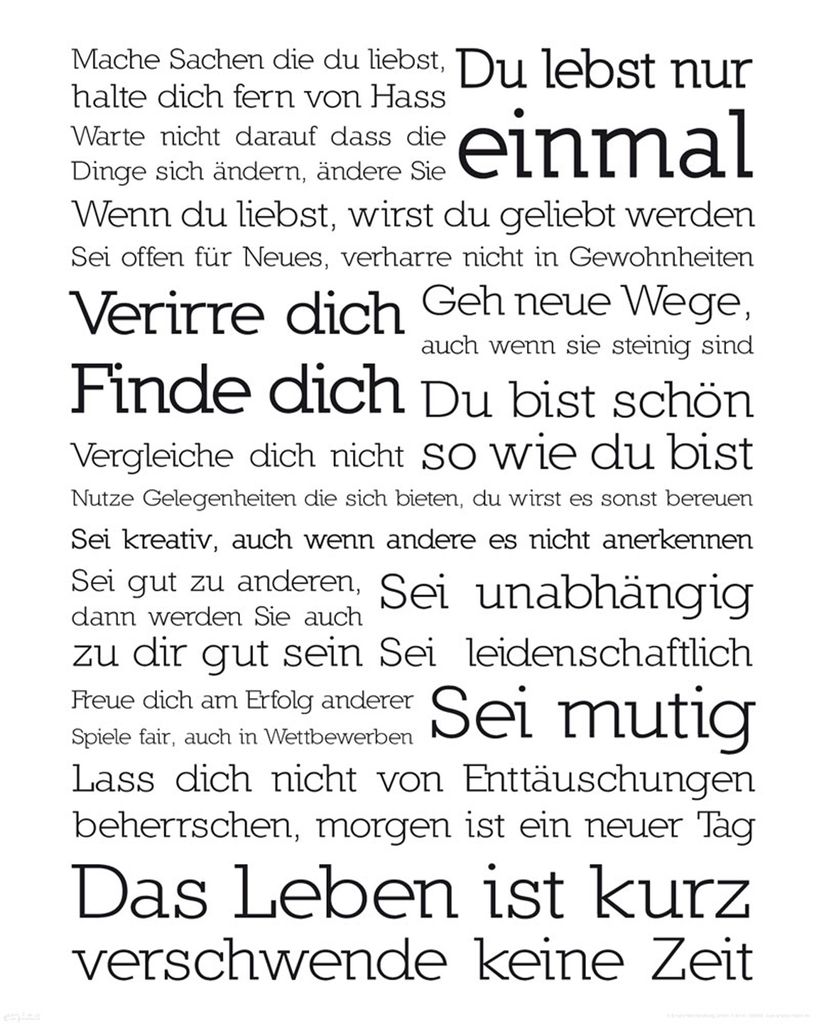 Du lebst nur einmal - Motivational Kunstdruck - Mini Poster Produktbild 
