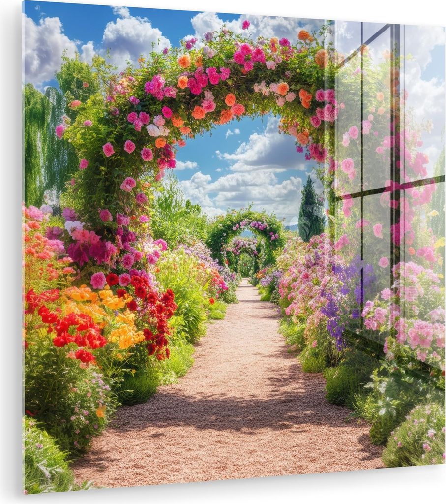 MuchoWow Glasbilder - Bilder auf Wandbild - Foto auf Glas Durchsichtig - Blumen - Farbenfroh - Natur 90x90 cm Wanddekoration aus Glas - Acrylglasbi...