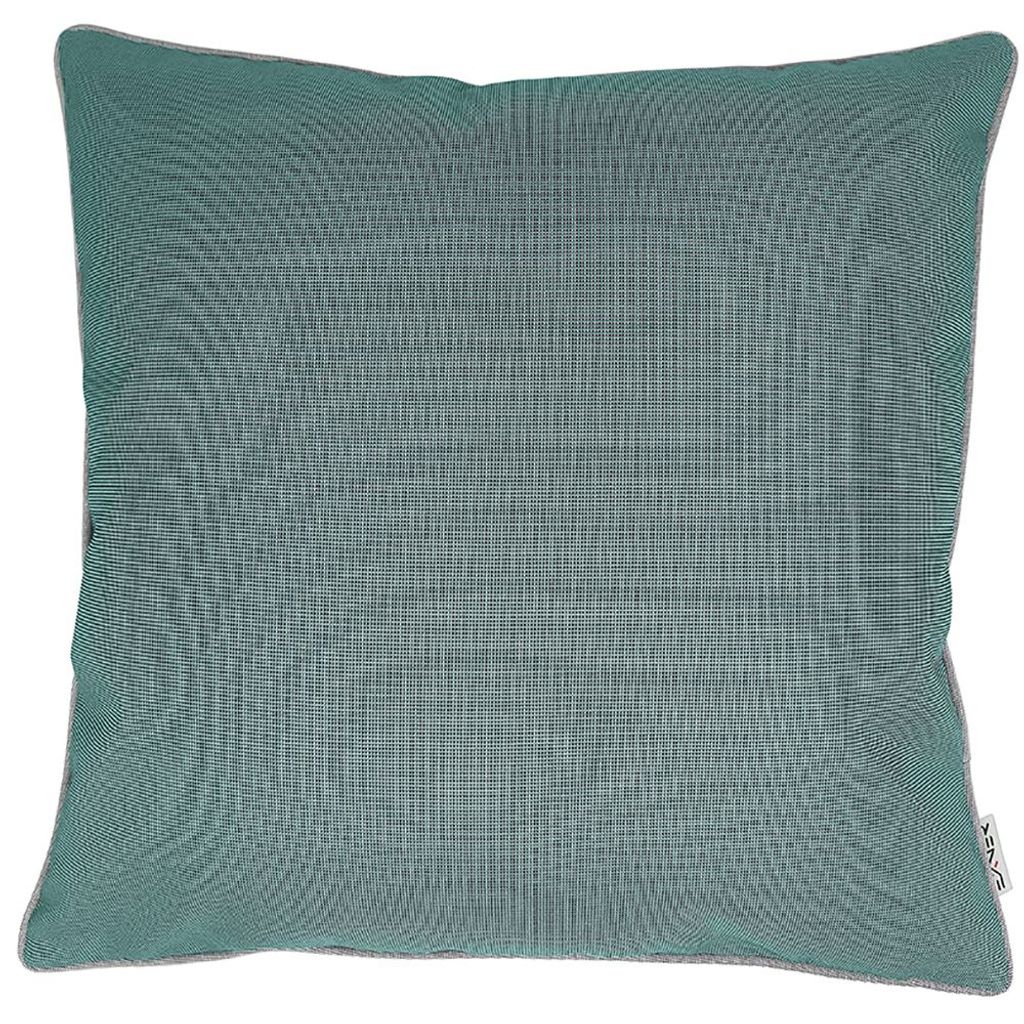 A single outdoor cushion is shown against a white background.