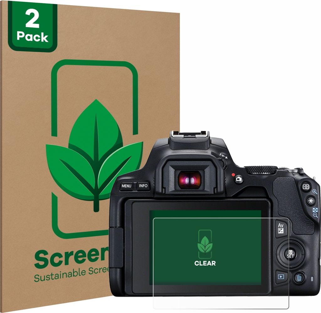2x ScreenLeaf Schutzfolie für Canon EOS 250D nachhaltiger Produktbild 