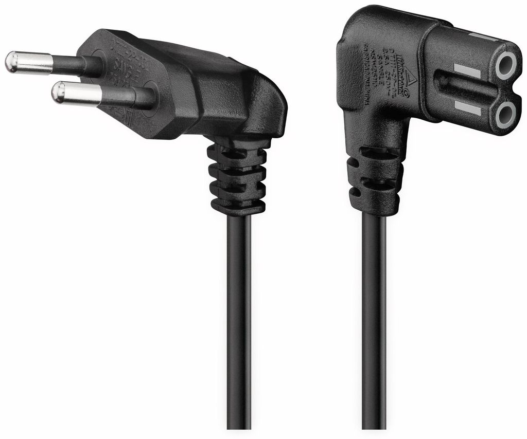 Goobay Câble de connexion Euro Plug coudé aux deux Image du produit 