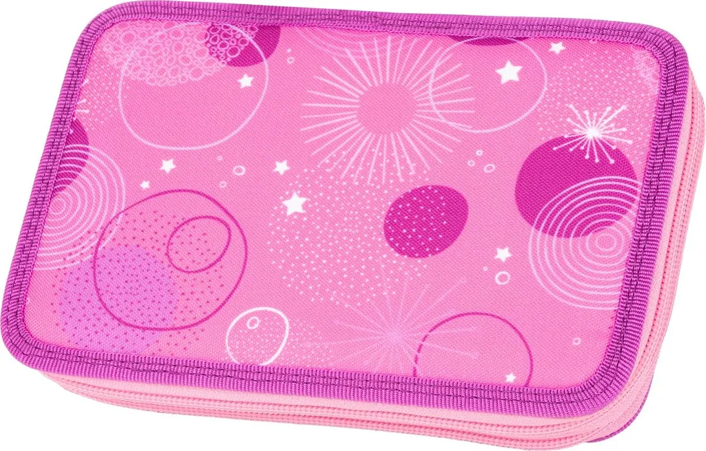 McNeill Pinky Rose Trousse à Crayons avec 3 Compartiments pour l'École - 6