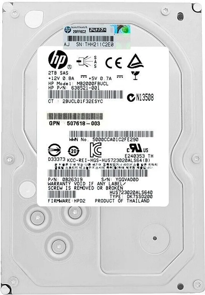Disco Rigido HP 2TB SAS 7200Rpm 638521-001 - Affidabilità per la tua Azienda