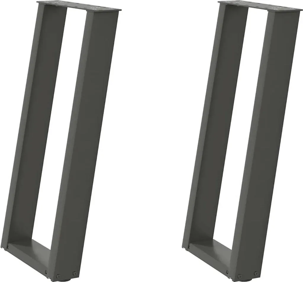 vidaXL Gambe Tavolo Consolle U Acciaio Antracite 38x73cm | Fai da Te