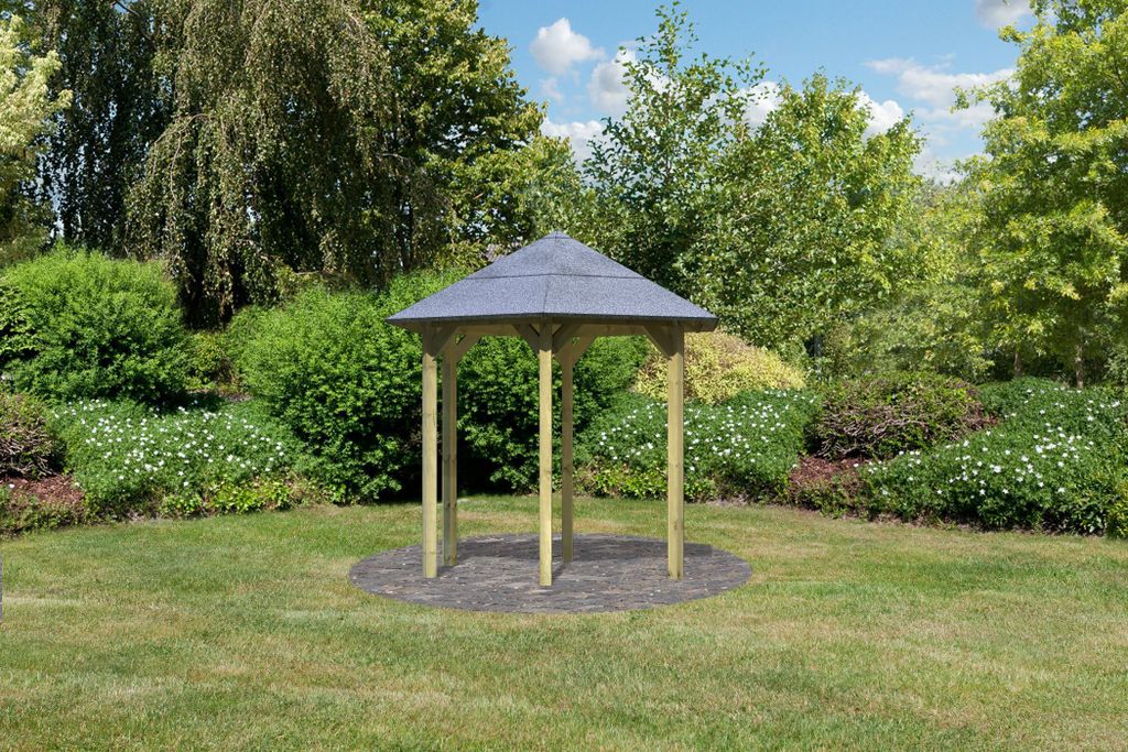 Pavillon Holz Gartenpavillon Gartenlaube Lissabon kesseldruckimprägniert 235x208x280 cm