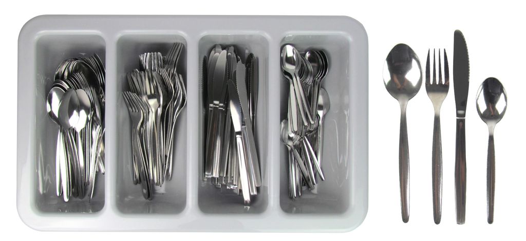240-teiliges Besteckset inkl. Besteckkasten - Edelstahl - Produktbild 