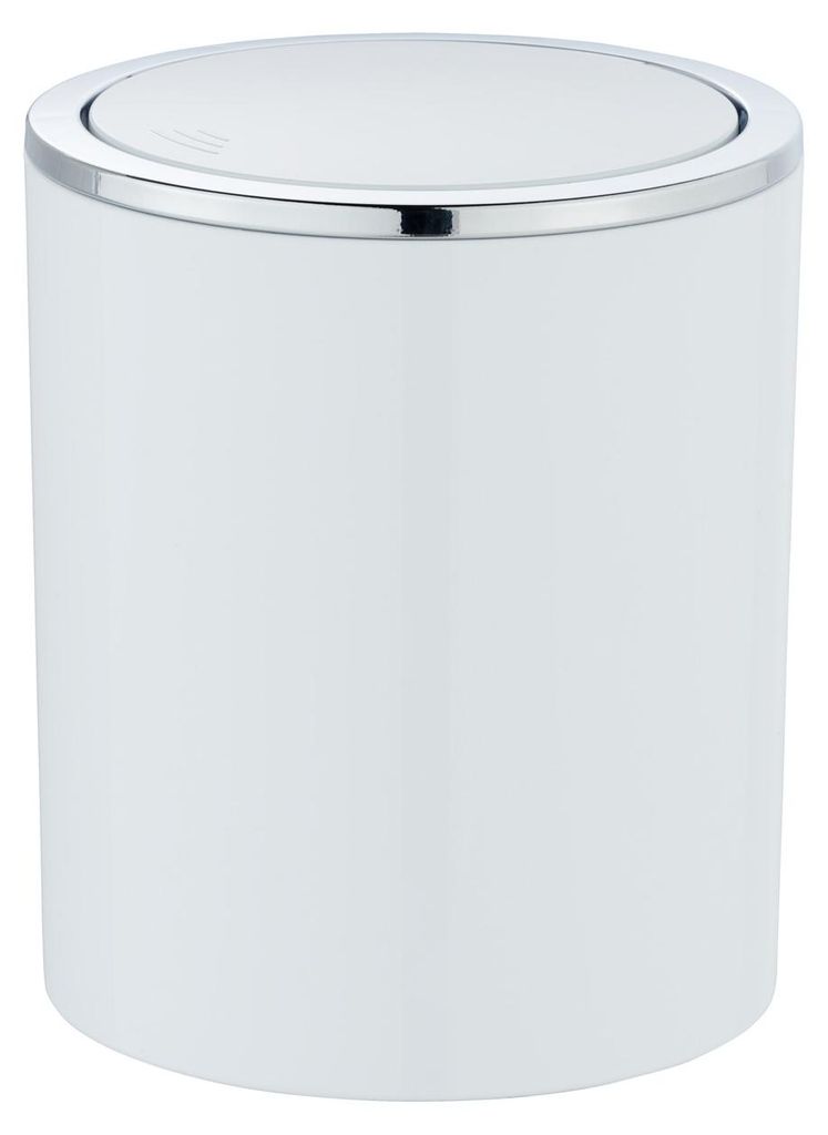 WENKO Müll Eimer Inca white 2 L Schwingdeckel Kosmetik Bad Produktbild 