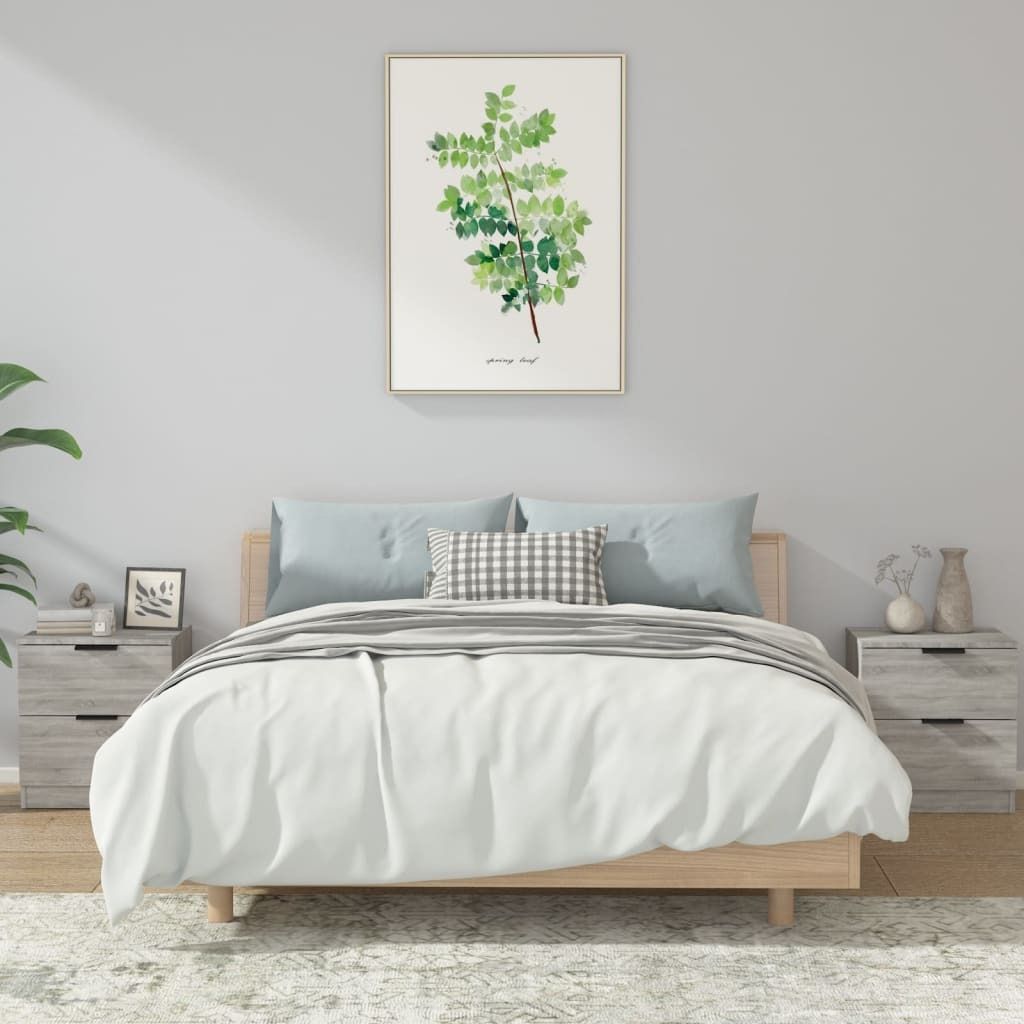 Maison Exclusive - Nachttische 2 Stk. Grau Sonoma Holzwerkstoff