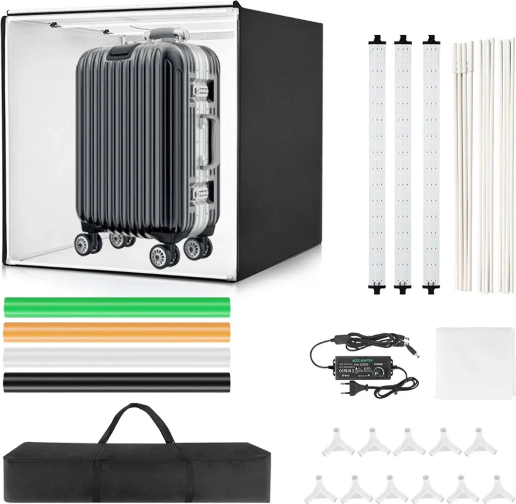 Boîte Lumineuse Photographie 32cm - Cube de Lumière LED Modulable