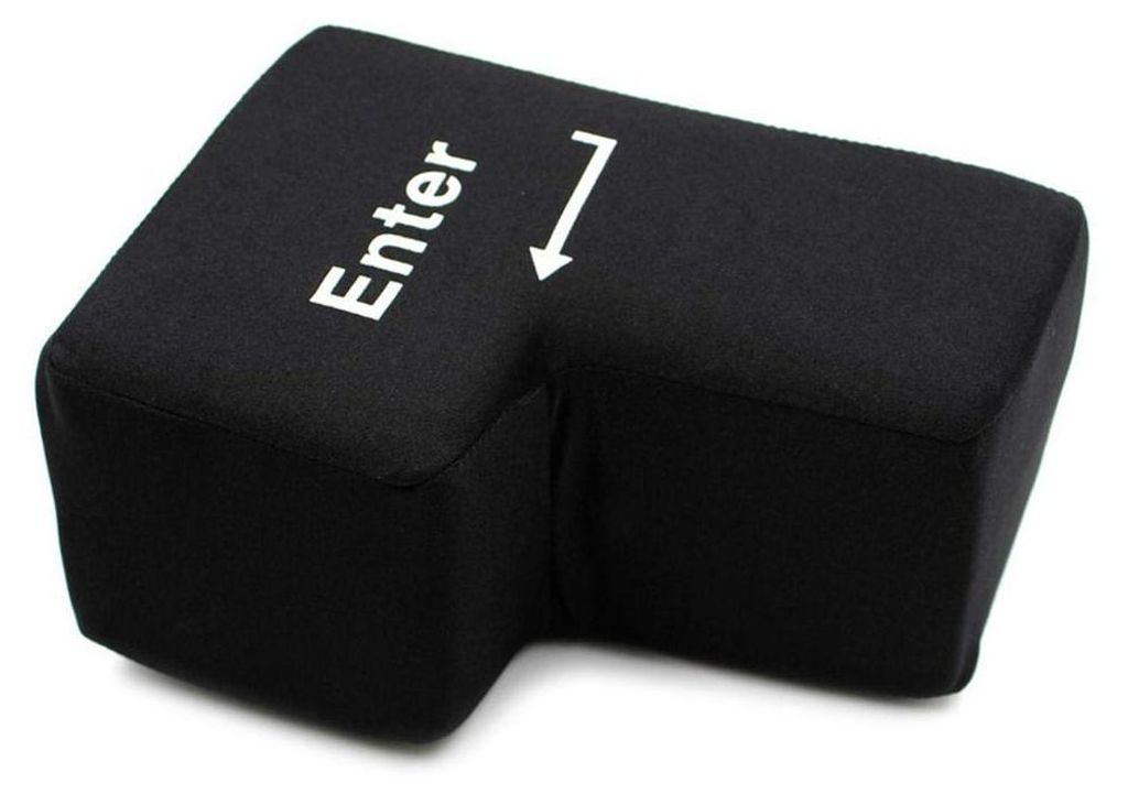 Große Enter-Tastatur – USB-Entspannungskissen fürs Büro – Anti-Stress-Kissen mit Datenkabel für Kollegen und Freunde (schwarz)