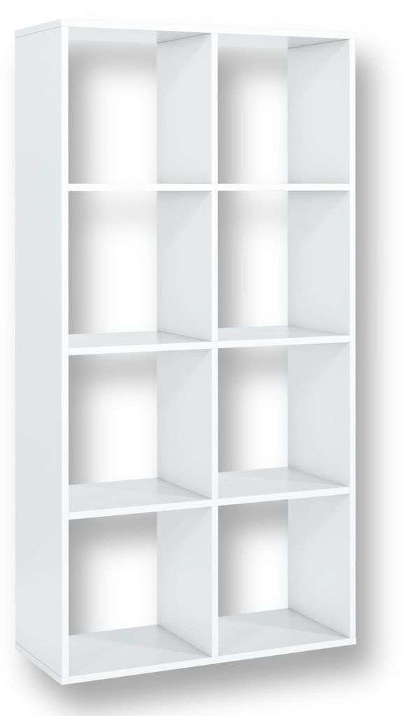 Mobelsta Bücherregal mit 8 Fächern, Modernes Würfelregal, Wohnzimmer‐ & Büroregal, Offenes Raumteiler Regal, 72x30x142 cm