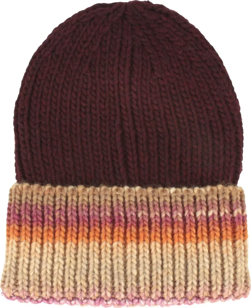 Bonnet de ski et ville à rayures multicolores en côte souple et chic