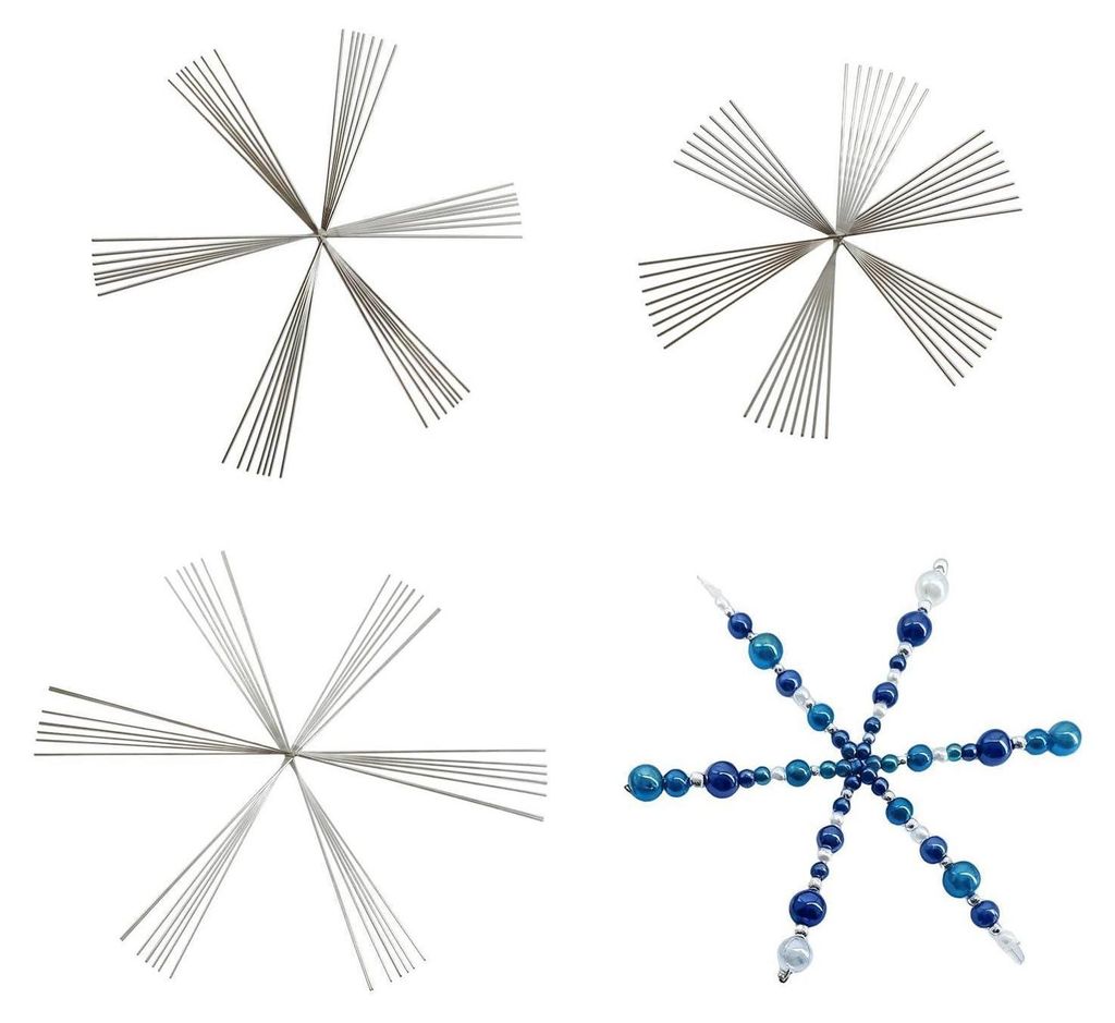 Draadsterren knutselset, kerst, sneeuwvlokken, 24 stuks, 3 Productafbeelding 